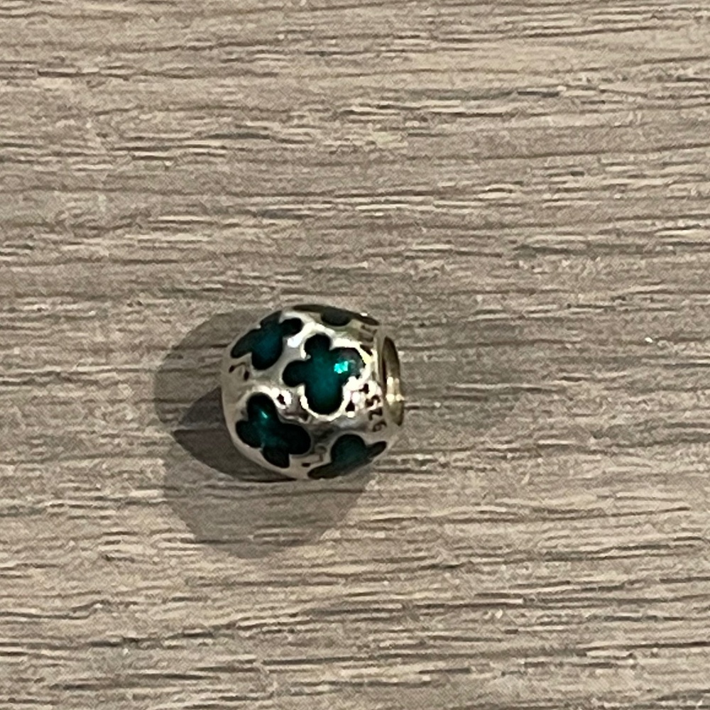 Retired Authentic Pandora Sterling Silver with Teal Enamel Butterfly Charm